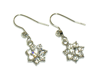 Crystal flower drop earring