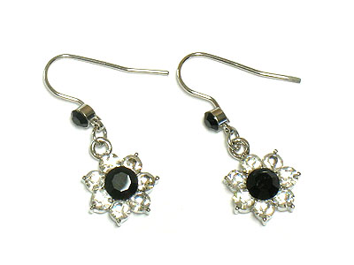 Crystal flower drop earring