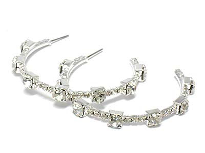 Crystal node arc earring