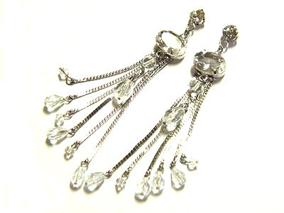 Crystal and beads drop earring