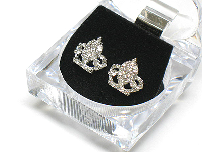 Crown earring set with case - ice cube 