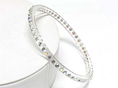 Single line crystal stud acryle bangle