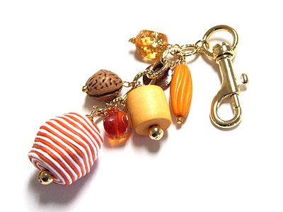 Natural material fashion jean or bag charm jewelry