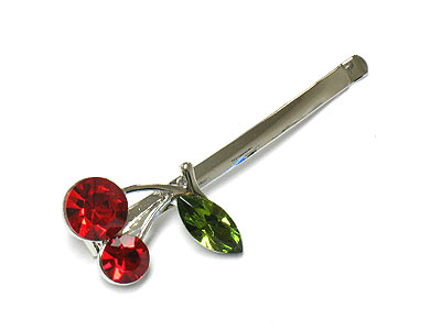 Crystal cherry hair pin