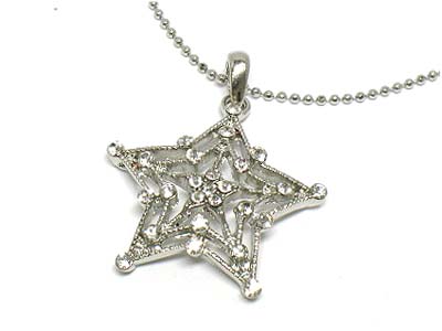 Crystal star in star pendant necklace 