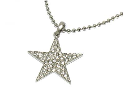 Crystal dense star pendant necklace 