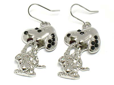 Crystal dog shape earring