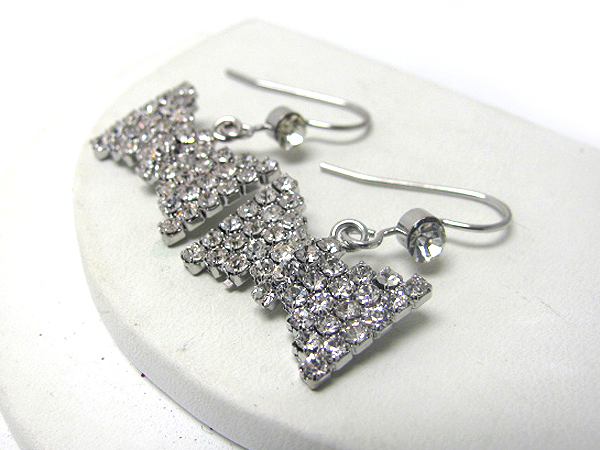 Crystal stud ribbon earring