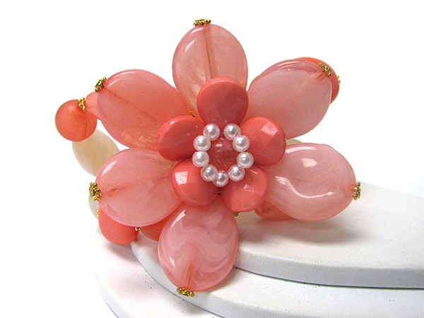 Acrylic flower deco stretch bracelet