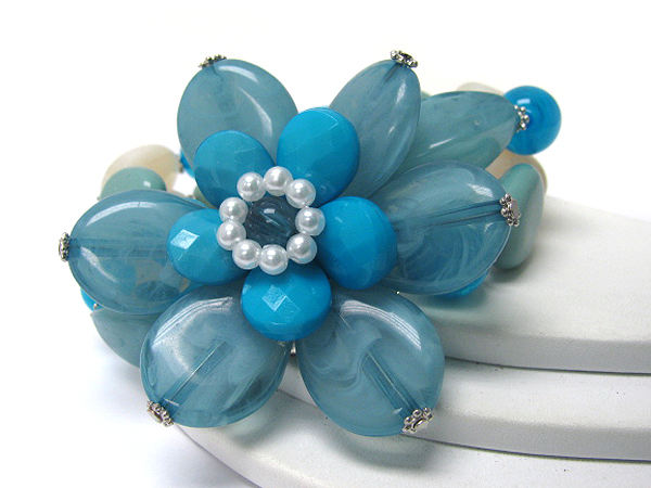 Acrylic flower deco stretch bracelet