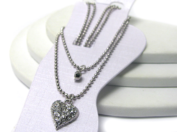 Crystal deco heart anklet