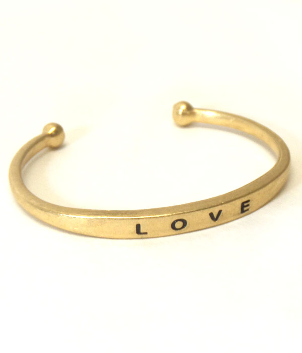 Love metal bangle bracelet