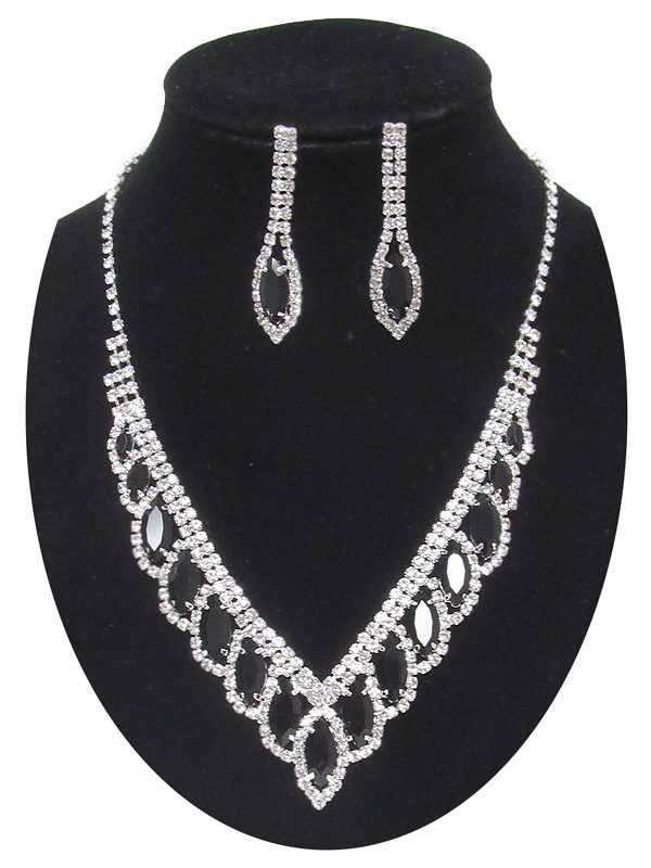 Crystal and rhinestone necklace set