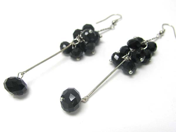 Metallic beads long drop earring