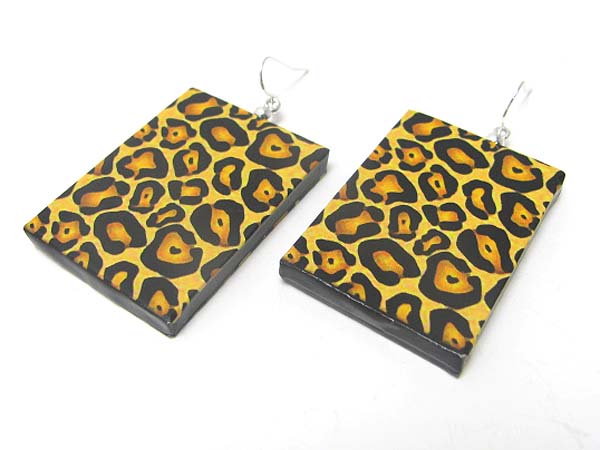 Paper art work wood earring - leopard theme?