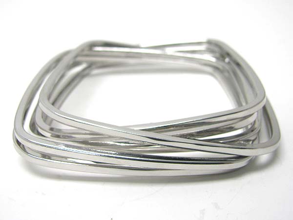 Multi square metal bangle set