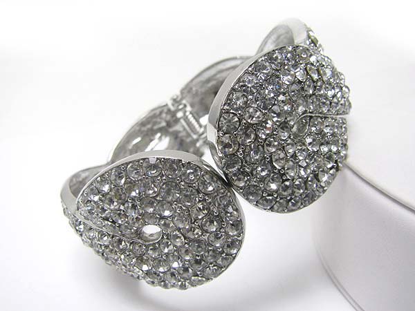 Boutique quality crystal stud metal hinge bangle