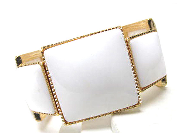 Metal square patern and acryl fashion stretch bracelet