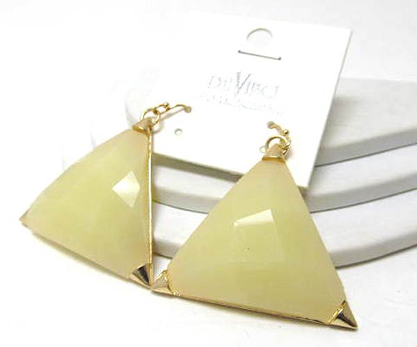 Triangle fashion colorful acryl and metal corner earring