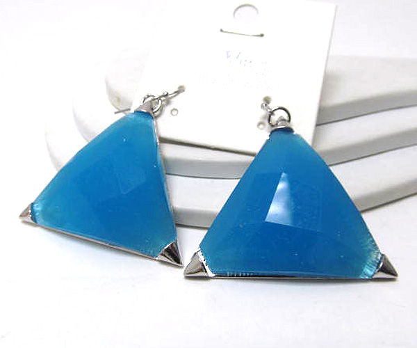 Triangle fashion colorful acryl and metal corner earring