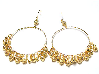 Hoop and golden ball drop earring - hoops