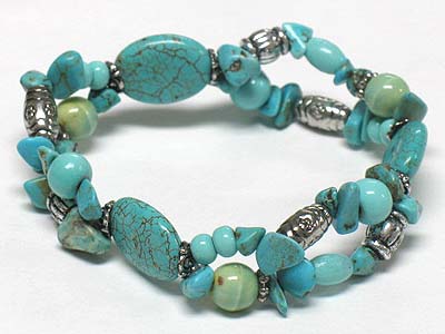 Turquoise stone stretch bracelet