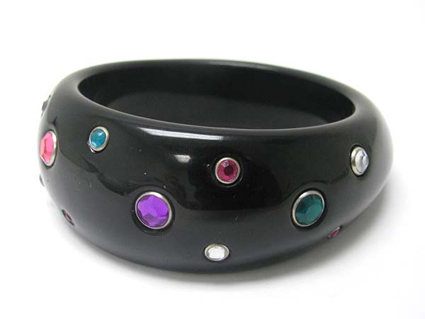 Crystal stud acryl puff bangle