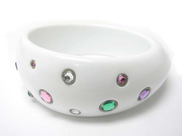 Crystal stud acryl puff bangle