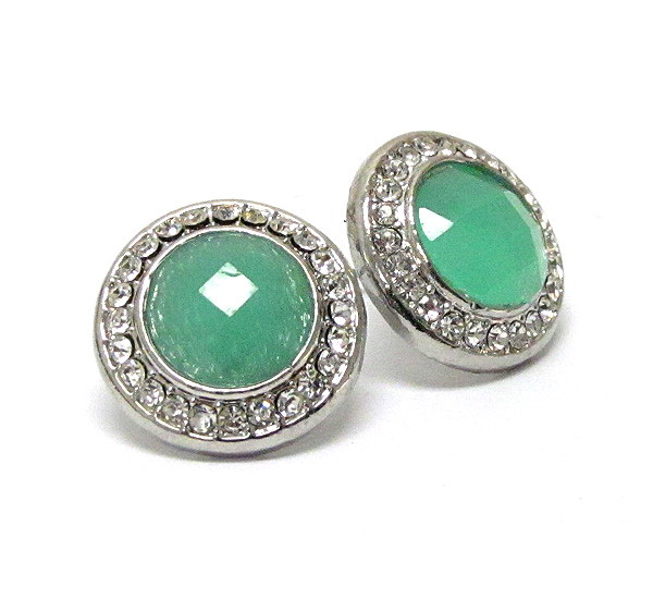 Crystal deco button earring