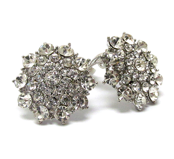 Multi crystal deco flower earring