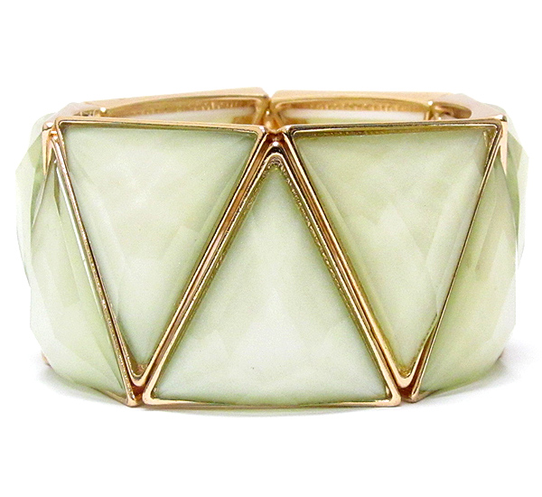 Multi triangular acrylic stone stretch bracelet