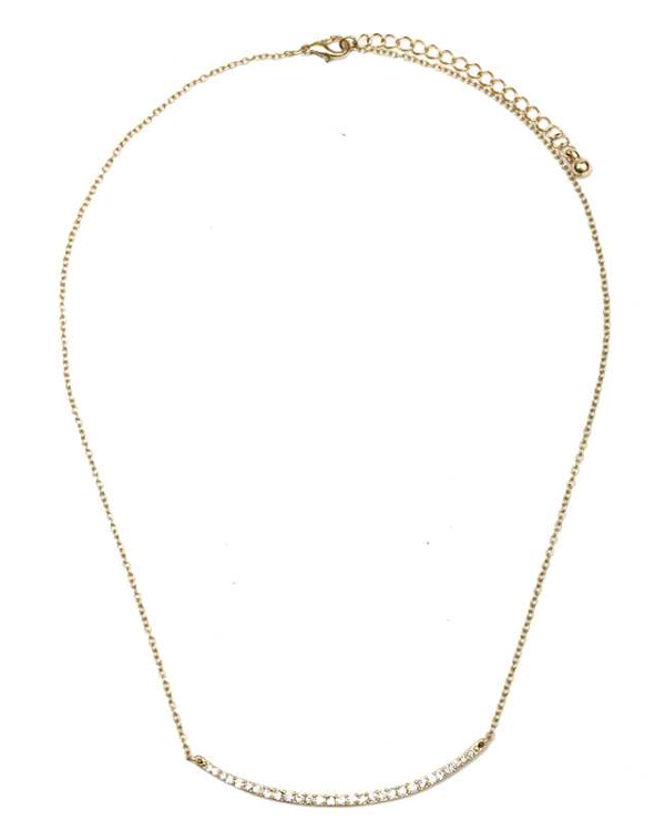 Crystal simple bar necklace