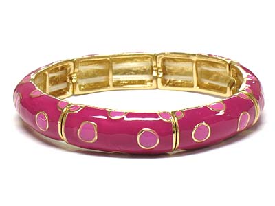 Pastel tone dot pattern metal bracelet 