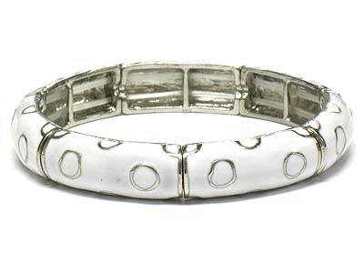 Pastel tone dot pattern metal bracelet 