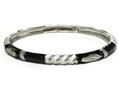 Two tone metal bangle bracelet 