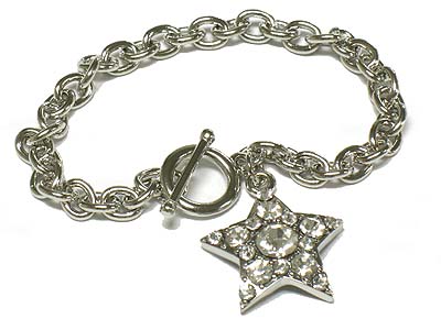 Crystal star toggle bracelet 