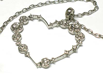 Crystal large heart shape  pandent necklace