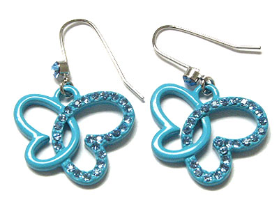 Crystal enamel butterfly earring