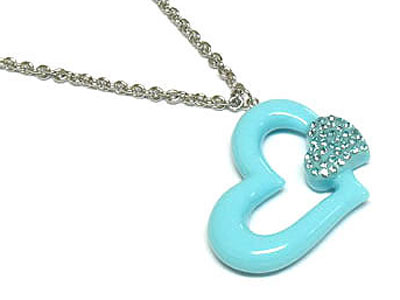 Acryl crystal heart necklace