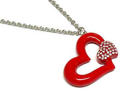 Acryl crystal heart necklace