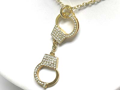 Crystal handcuff pendant necklace