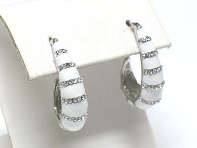 Crystal and enamel arc earring