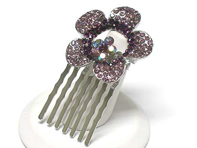 Crystal flower hair pin