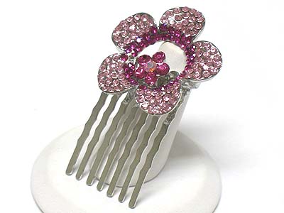 Crystal flower hair pin