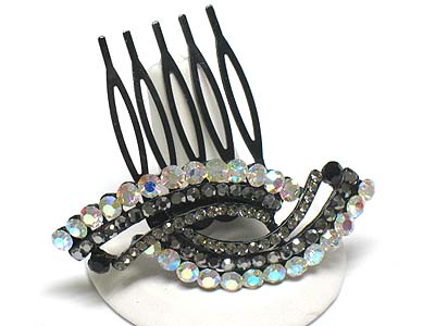 Crystal dual arc hair pin