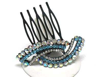 Crystal dual arc hair pin