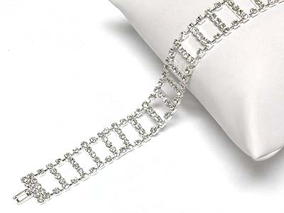 Rhinestone ladder design link bracelet