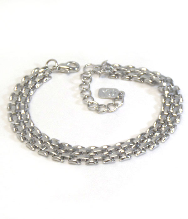 Metal watch band chain anklet