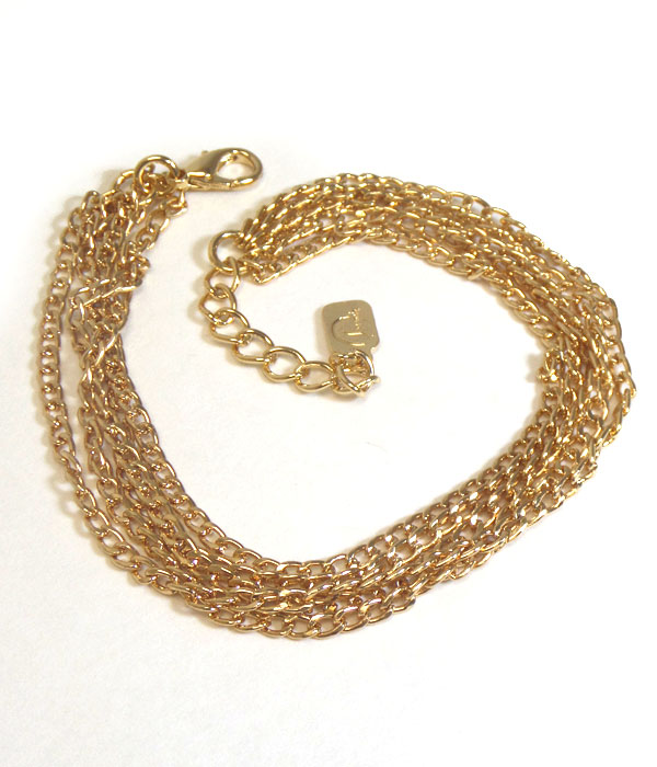 Multi fine chain mix anklet