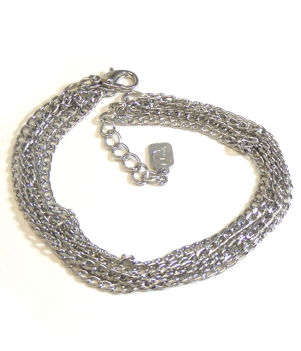 Multi fine chain mix anklet